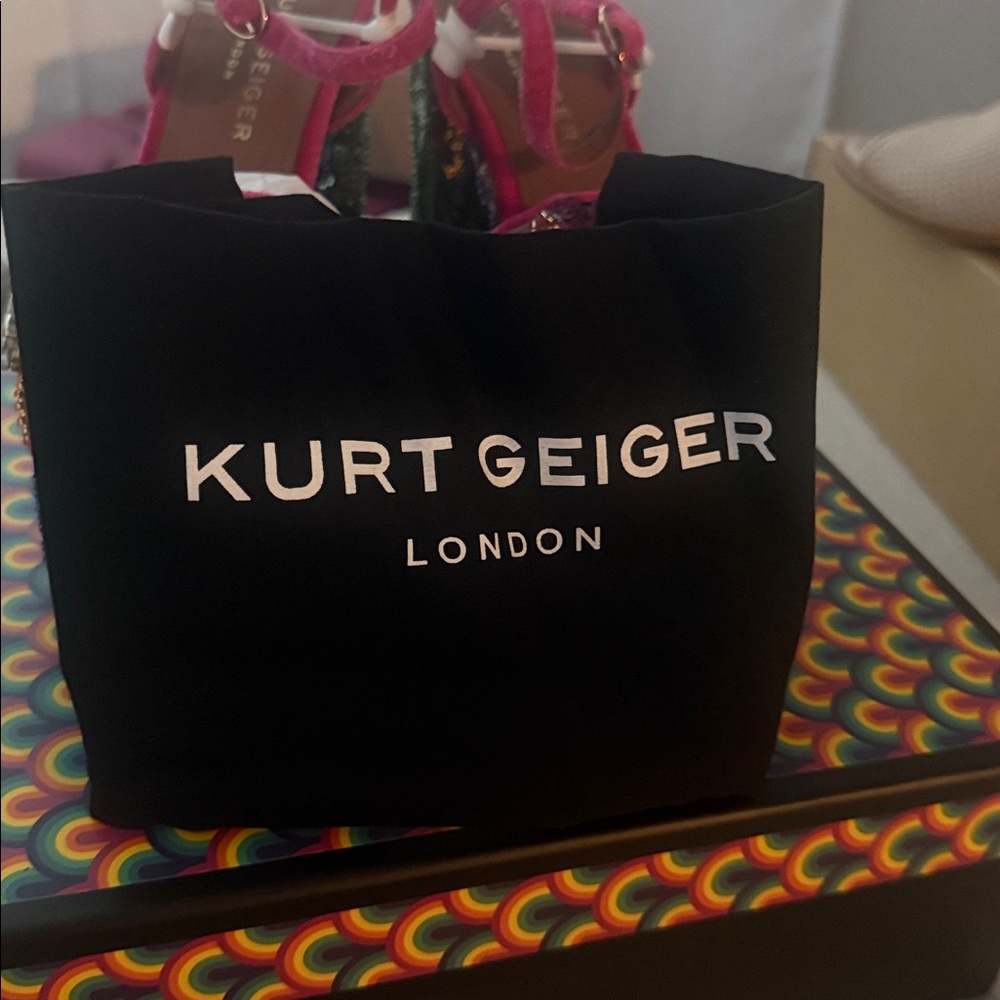 Kurt Geiger Vibrant Pink and Blue Embellished Heels - Picture 5 of 5